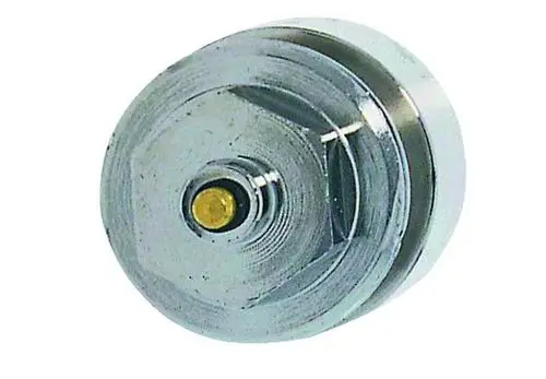 Adapter für Heizungsanlagen, silberfarbener Metallkörper mit zentralem Anschluss. Für den Einsatz mit IMI Hydronic Engineering Produkten geeignet.